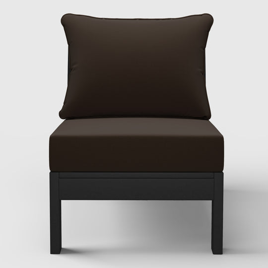 Avalon Outdoor HDPE Deep Seating Modular Armless Patio Chair with Patio Cushions
