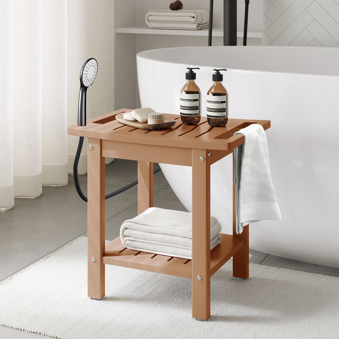 Sage HDPE Poly Plastic Waterproof Bathroom Shower Bench