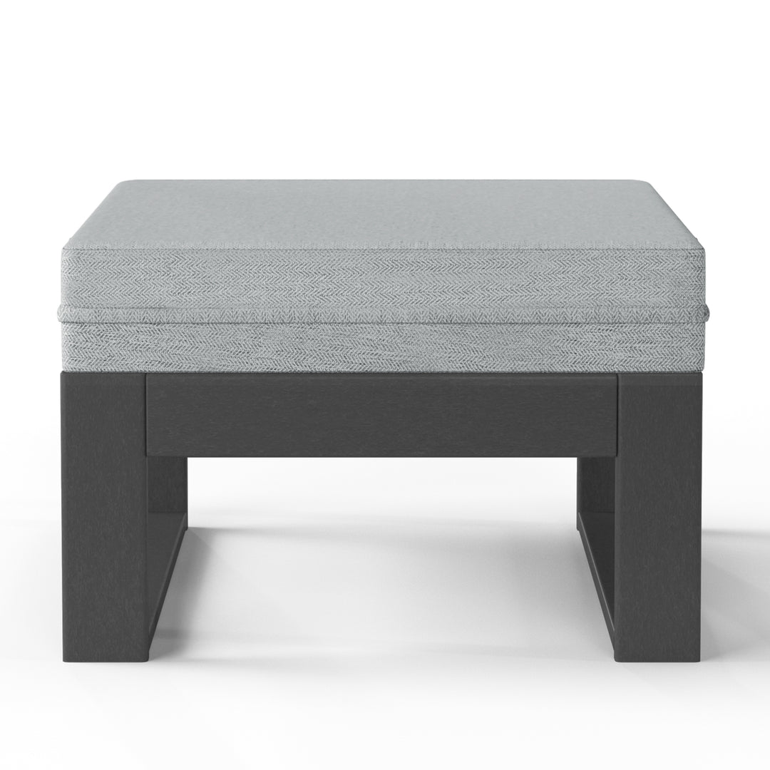 Montara Outdoor HDPE Patio Ottoman with Waterproof Olefin Cushions