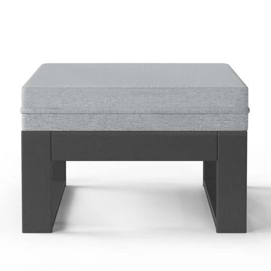 Montara Outdoor HDPE Patio Ottoman with Waterproof Olefin Cushions