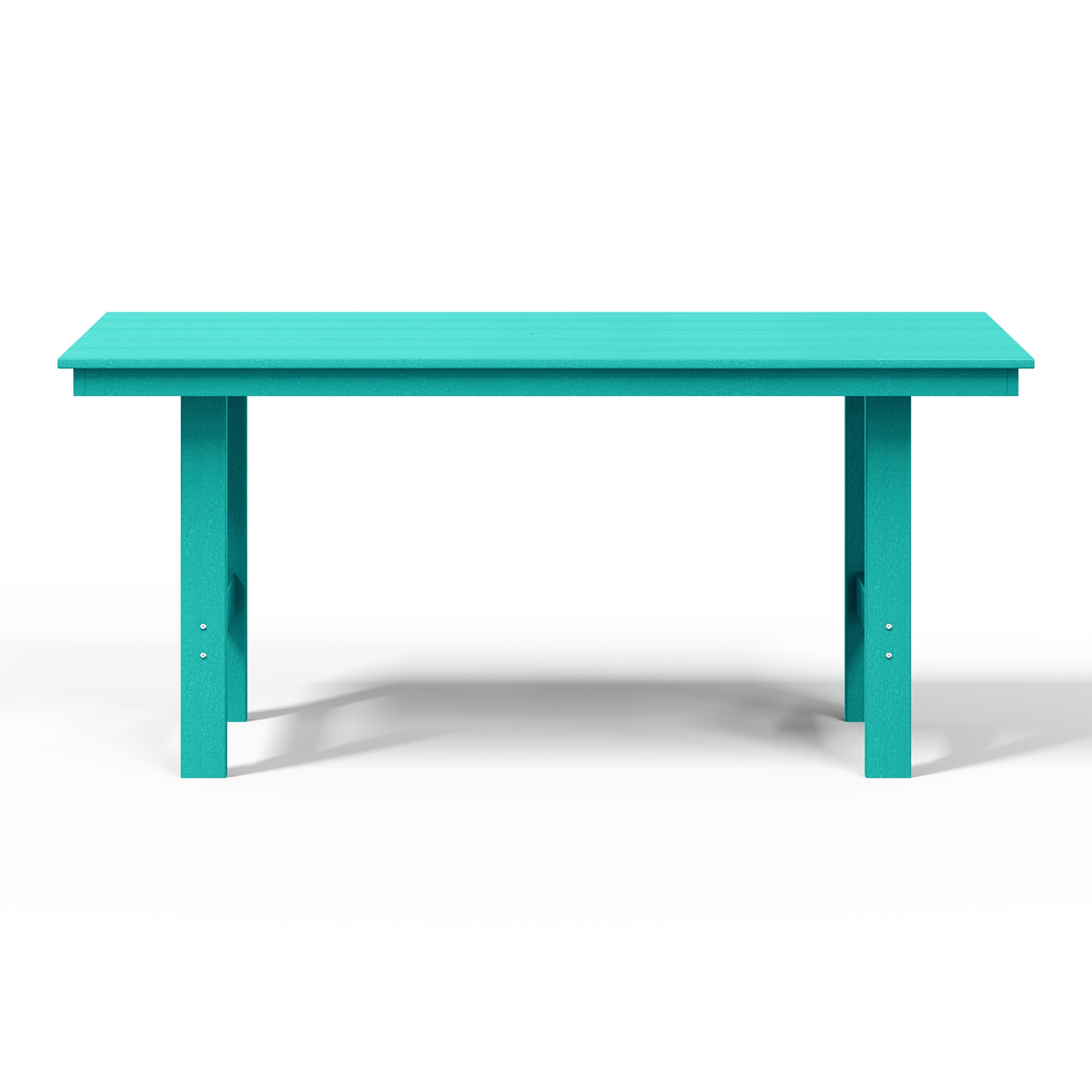 Ashore Outdoor Modern HDPE 66" Wide Rectangle Patio Dining Table for 6