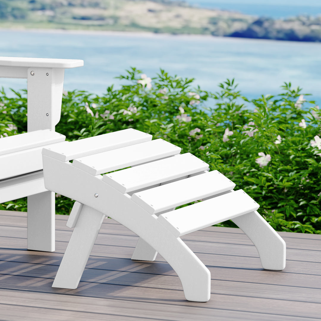 Dylan Outdoor Patio HDPE Adirondack Ottoman Footrest
