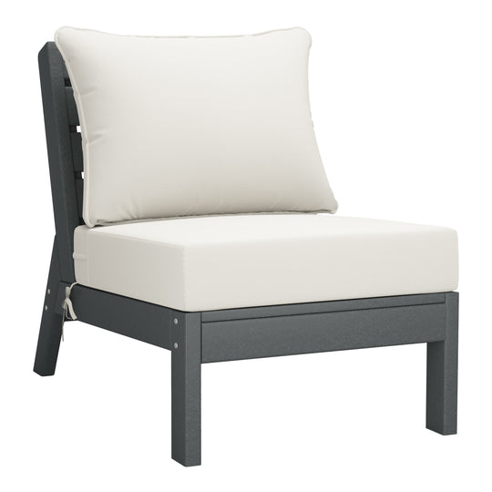 Avalon Outdoor Patio HDPE Sectional Sofa with Patio Cushions