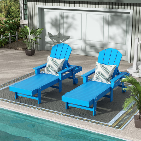 Malibu 2 Piece Reclining Chaise Lounge With Arms & Wheels