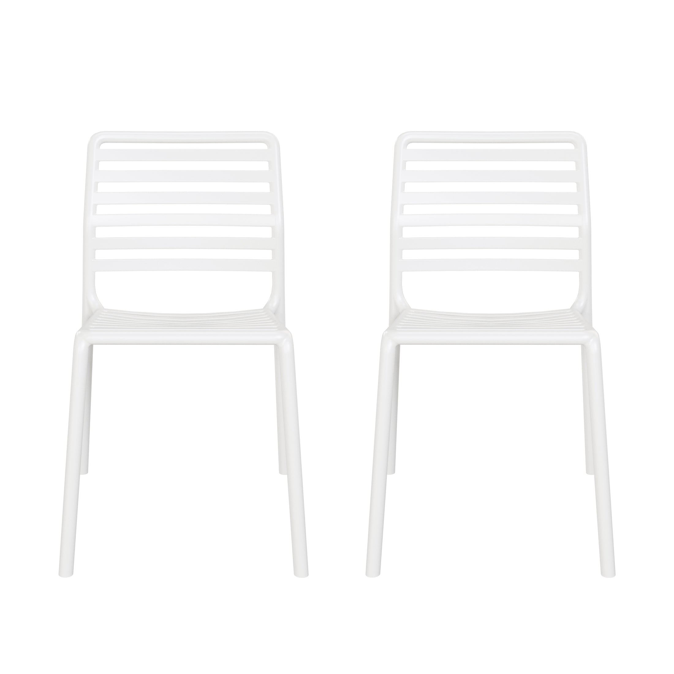Playa Outdoor Stackable Polypropylene Plastic Resin Dining Side Chairs (Set of 2)