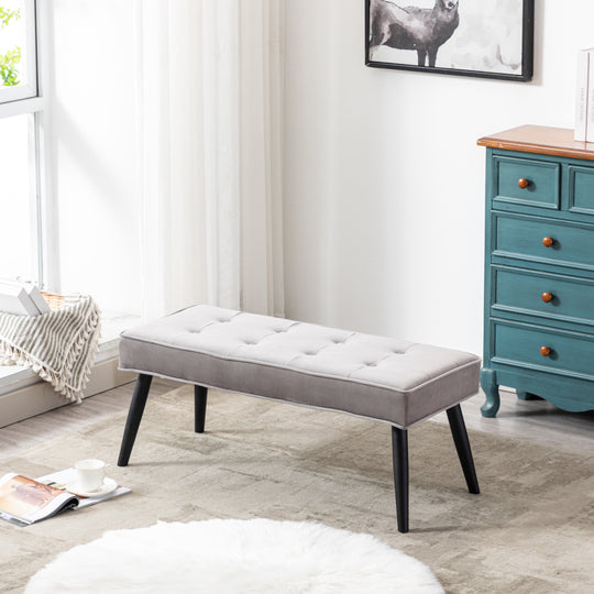 Wordford Button Tufted Velvet Upholstered Accent Bench