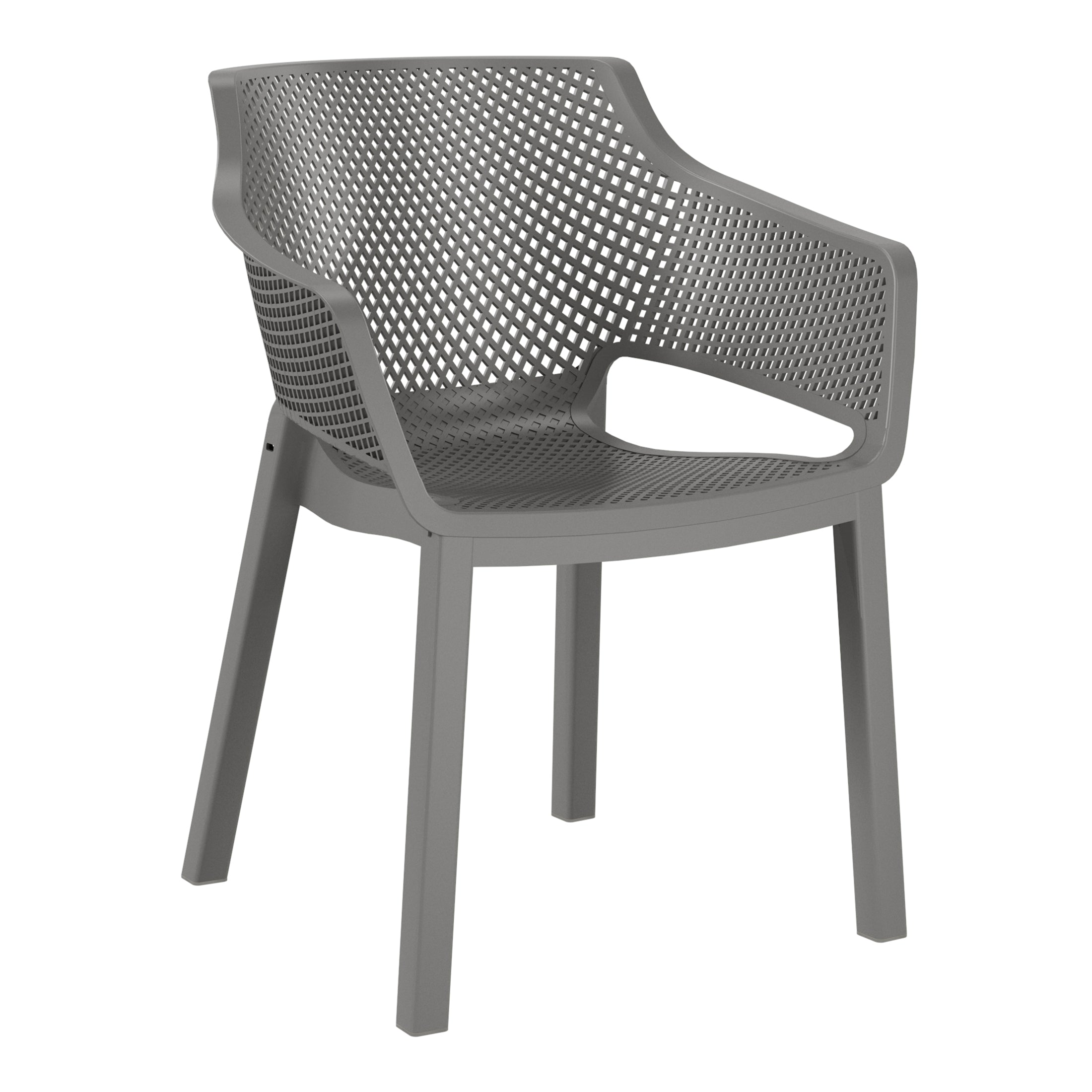 Playa Outdoor Modern Stackable Plastic Resin Patio Dining Armchair (Set of 4)