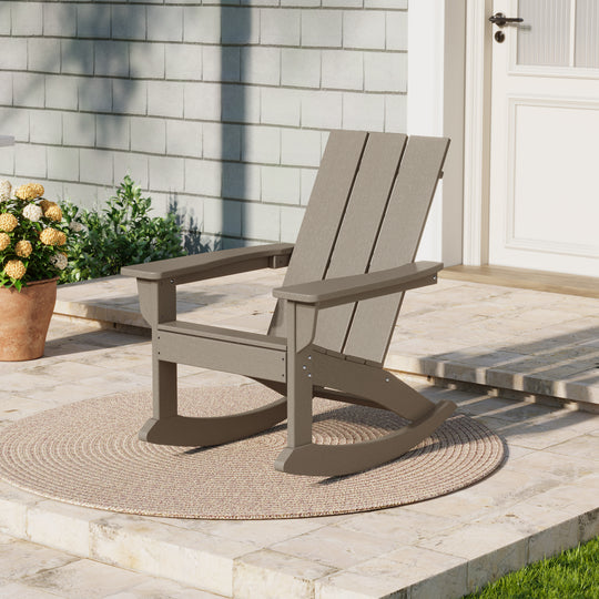 Ashore Outdoor Patio Modern Adirondack Rocking Chair