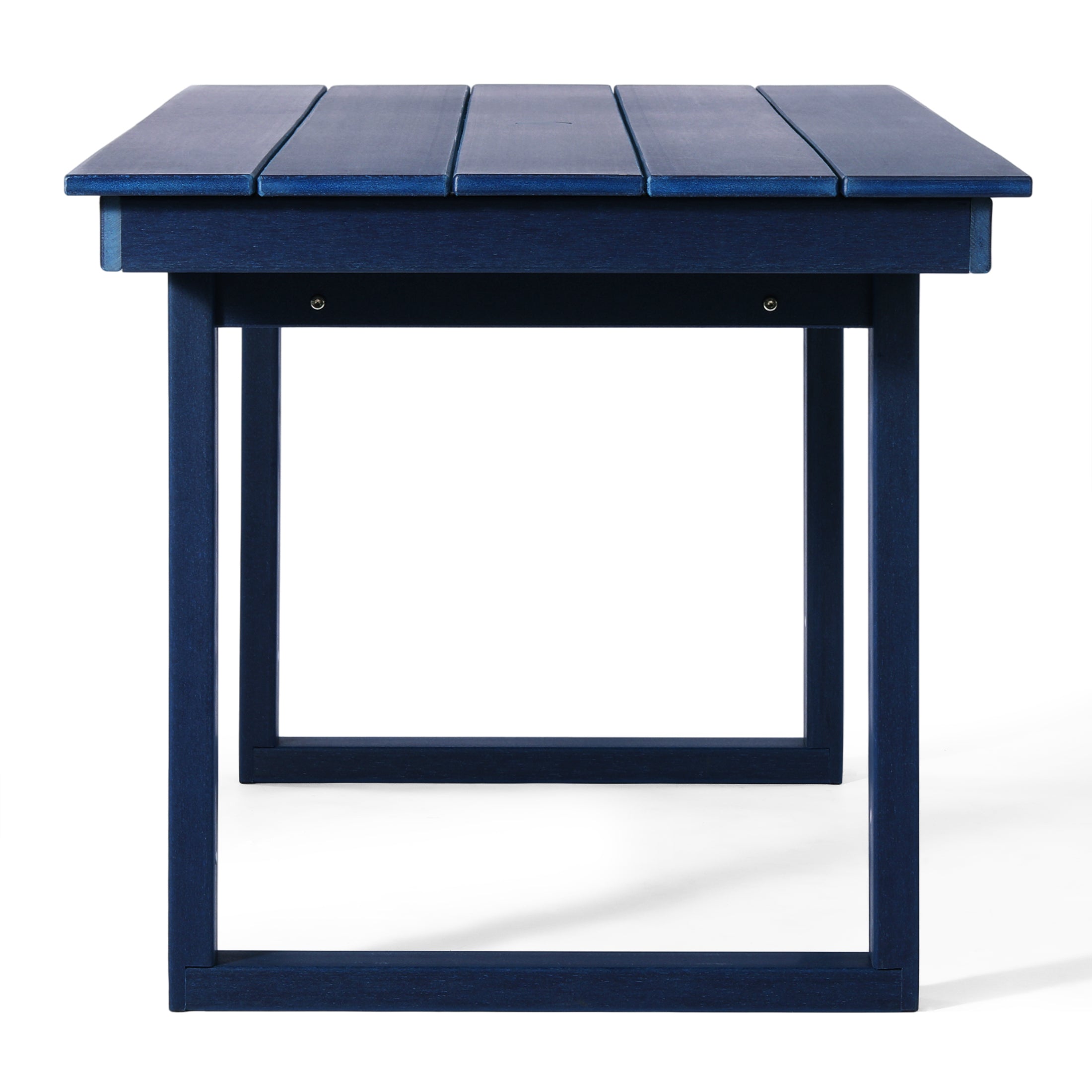 Paloma 68" Outdoor HDPE Modern Rectangular Patio Dining Table With Umbrella Hole