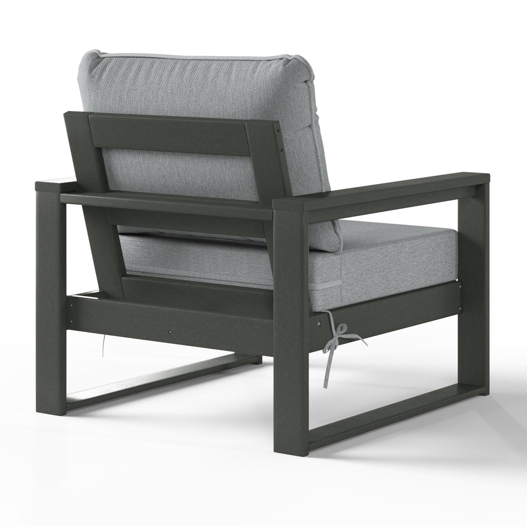 Montara Outdoor Modern 3-Piece HDPE Patio Sofa Set with Side Table