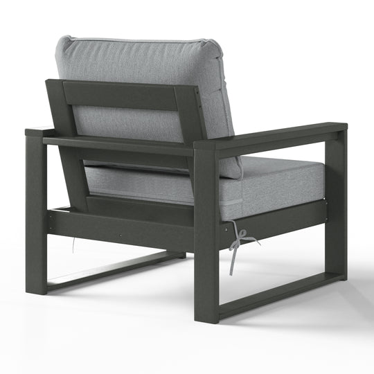 Montara Outdoor Modern 3-Piece HDPE Patio Sofa Set with Side Table