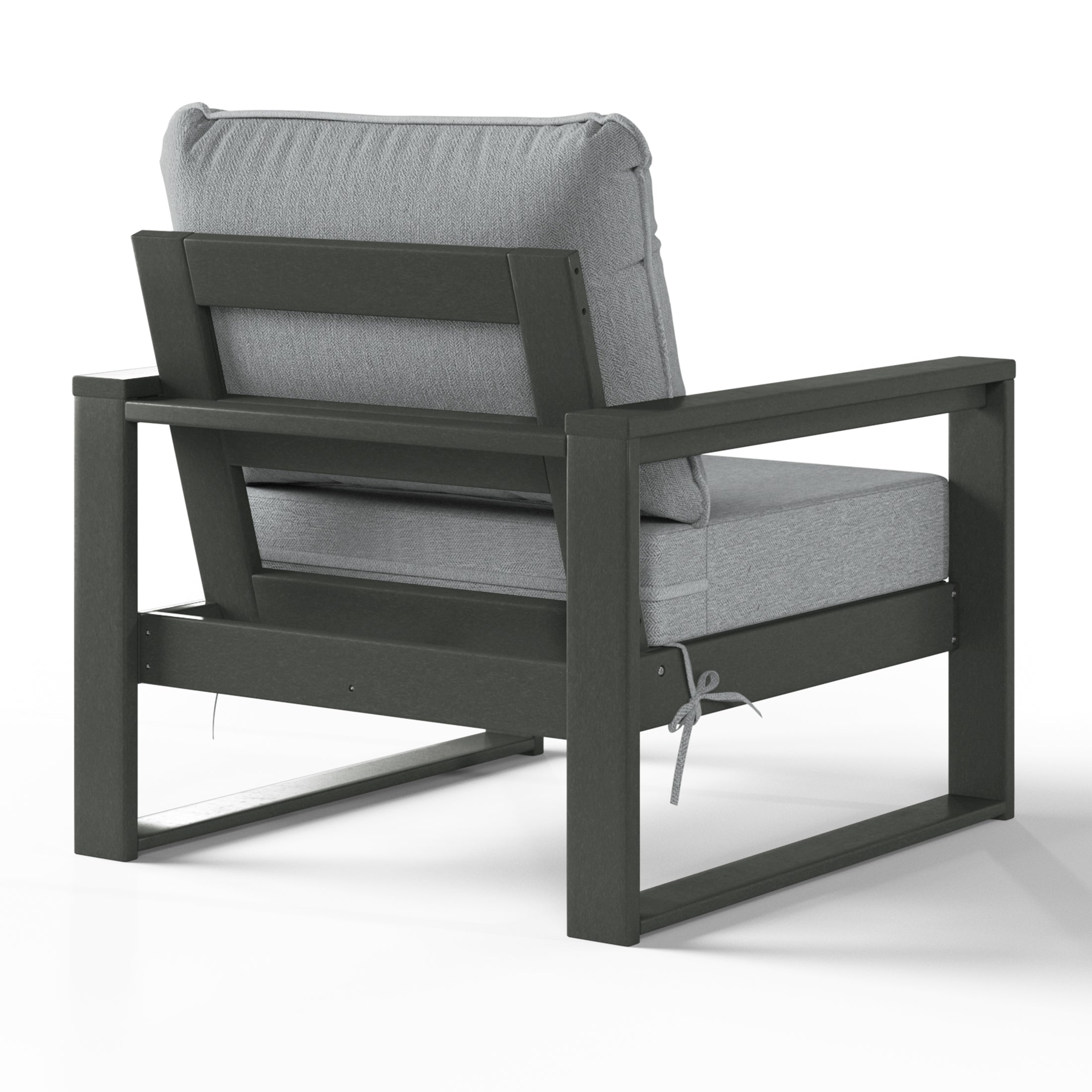 Montara Outdoor Modern HDPE Patio Club Chair with Waterproof Deep Seat Cushions (Set of 2)