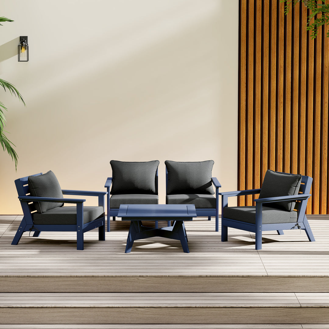 Avalon Outdoor 5-Piece Modular Sectional Patio Furniture Sofa Set