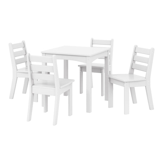 Treehouse Kids 5-Piece HDPE Dining Table and Chairs Set