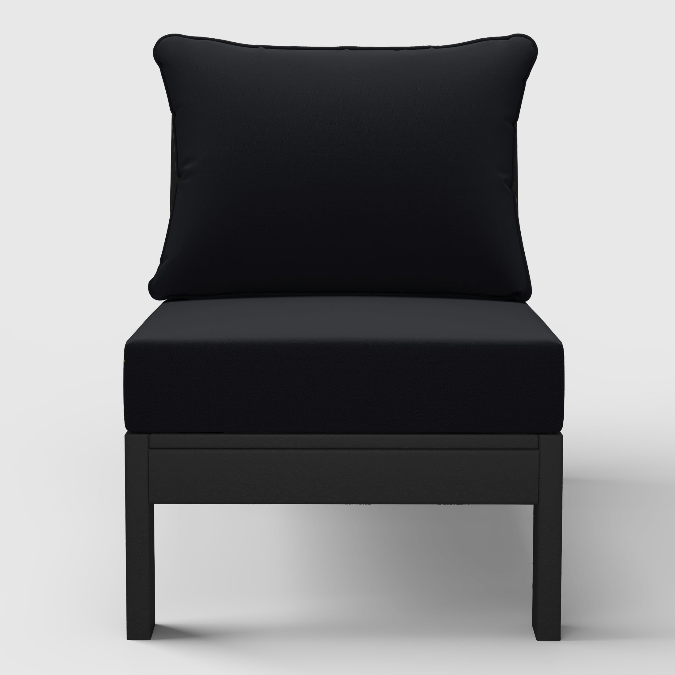 Avalon Outdoor HDPE Deep Seating Modular Armless Patio Chair with Patio Cushions
