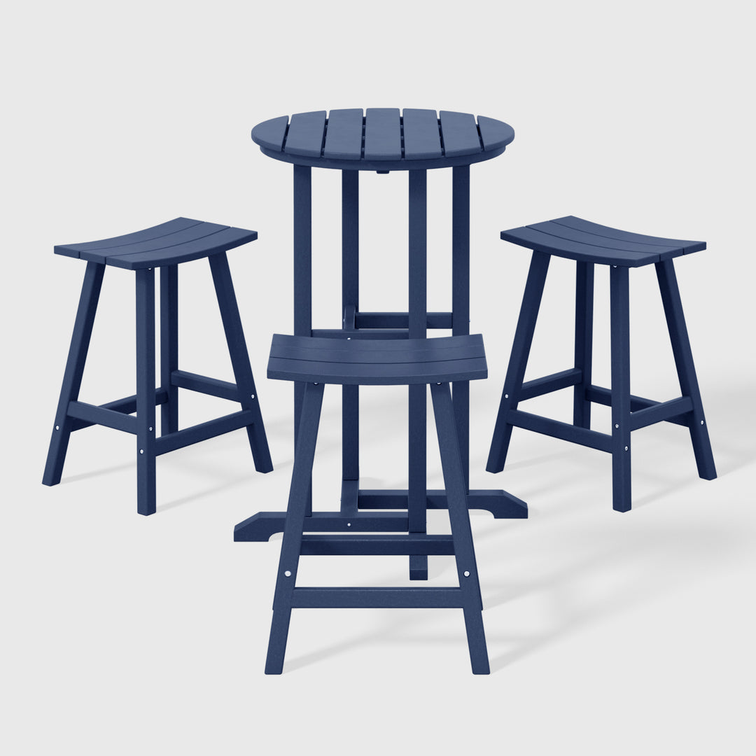 Malibu Outdoor Patio Counter Height Bar Stools Bistro Bar Table 4-Piece Set