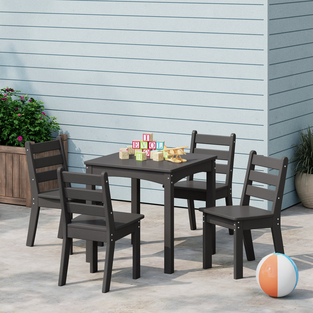 Treehouse Kids 5-Piece HDPE Dining Table and Chairs Set