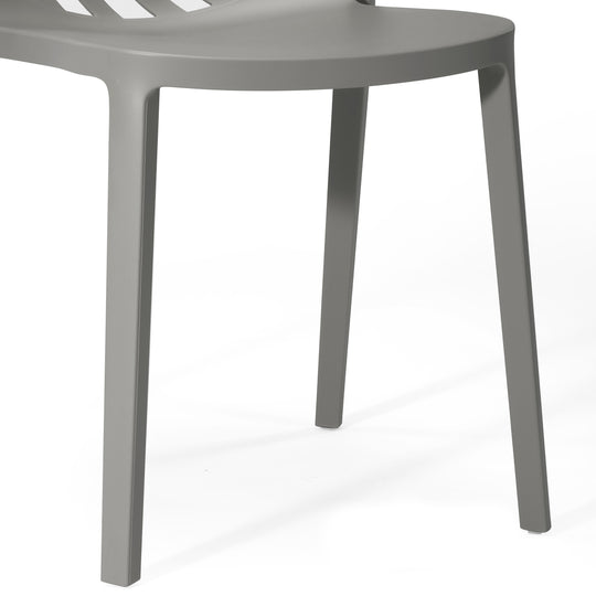 Playa Outdoor Modern Stackable Polypropylene Plastic Patio Bistro Dining Side Chairs (Set of 2)