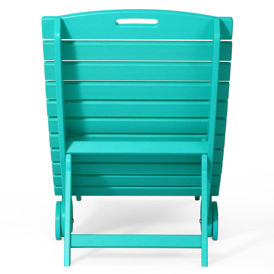 Outdoor HDPE In-Pool Patio Chaise Lounge Chair With Wheels