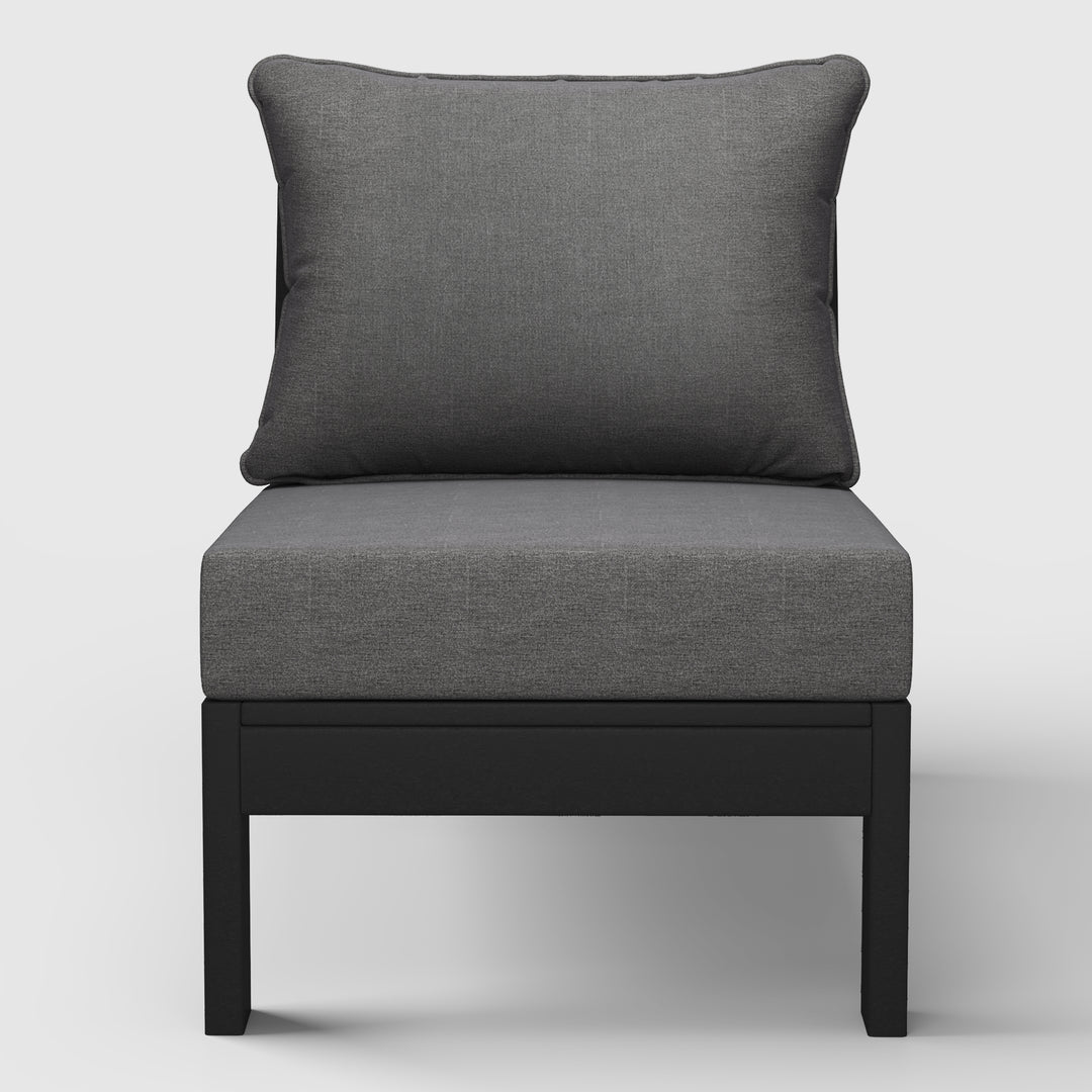 Avalon Outdoor HDPE Deep Seating Modular Armless Patio Chair with Patio Cushions