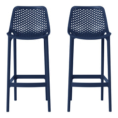 Playa 41.75" Outdoor Modern Polypropylene Plastic Patio Bar Height Stools (Set of 2)