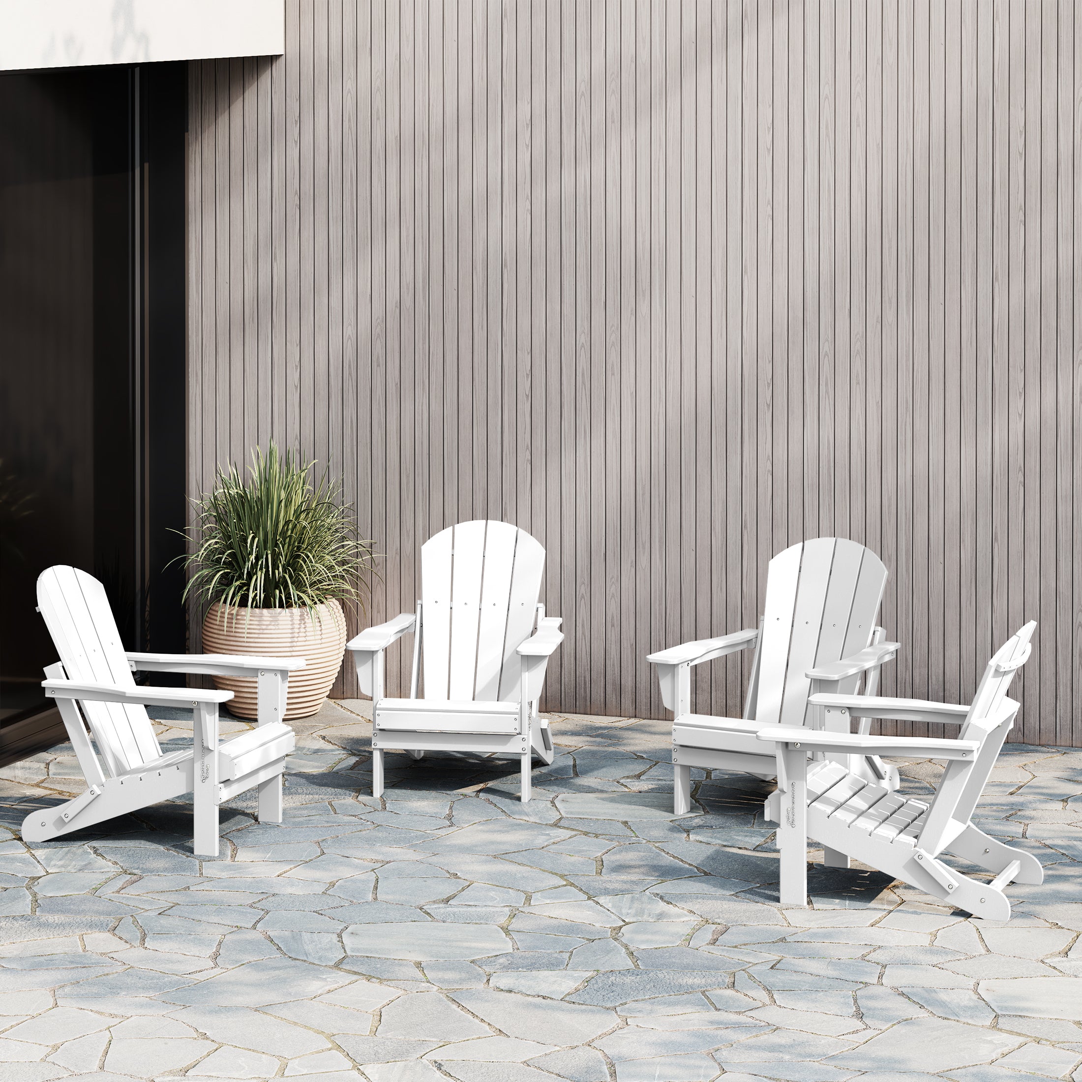 Malibu outdoor folding Poly Adirondack chair (Set of 4)