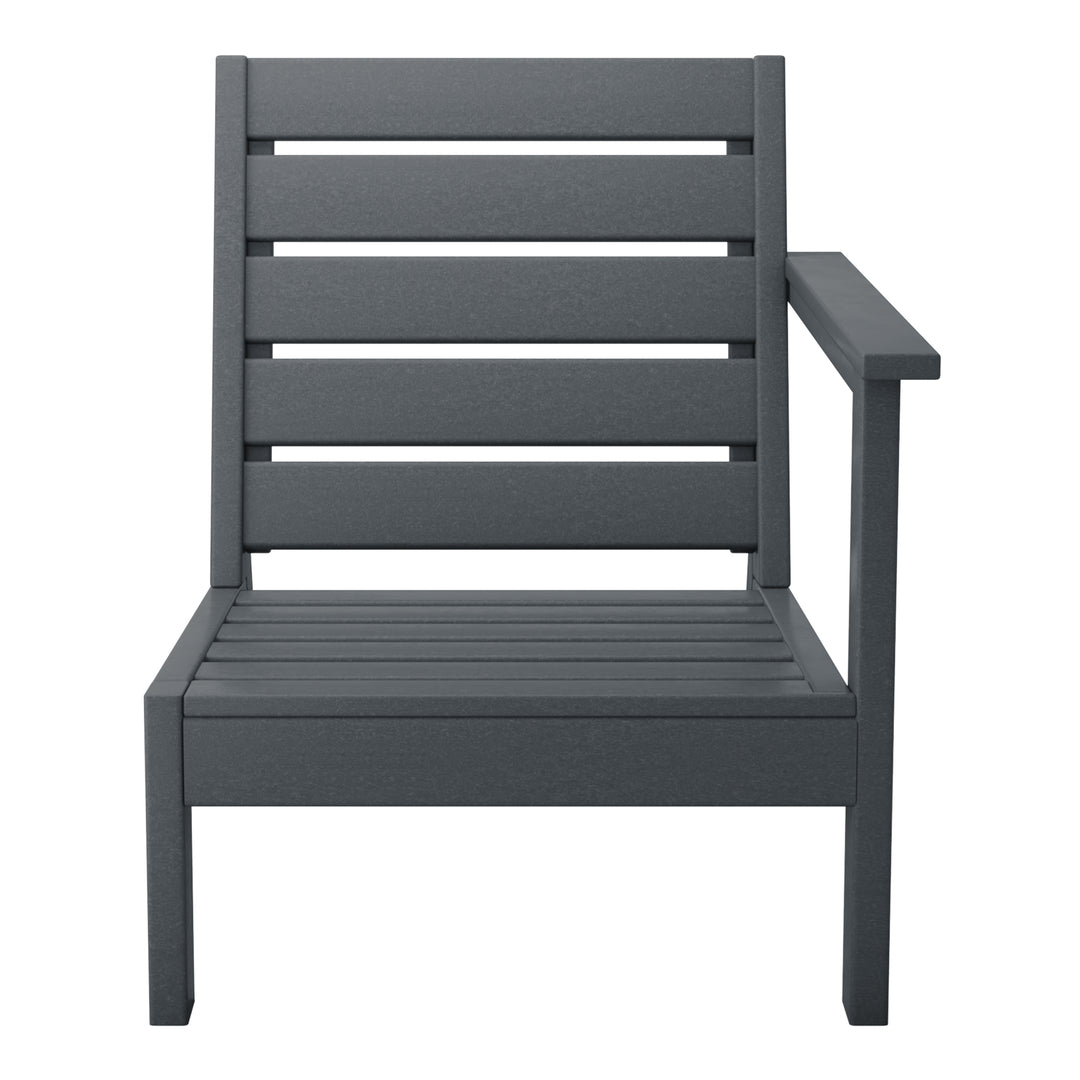 Avalon Outdoor Patio HDPE Right Arm Facing Deep Seating Corner Chair