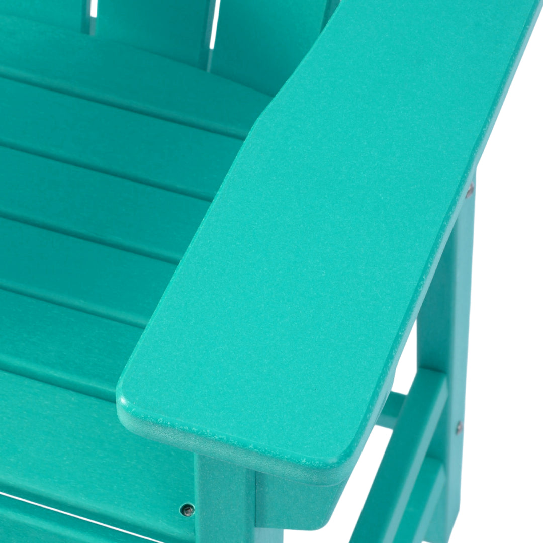 Malibu Outdoor HDPE Tall Adirondack Bar Height Chair With Cup Holder