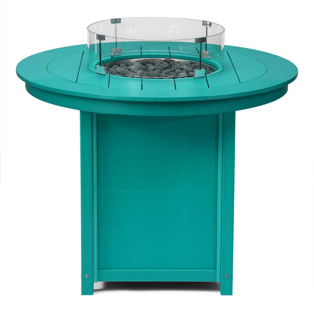 Helios 47" Modern Outdoor Patio Propane Round Counter Height Fire Pit Table