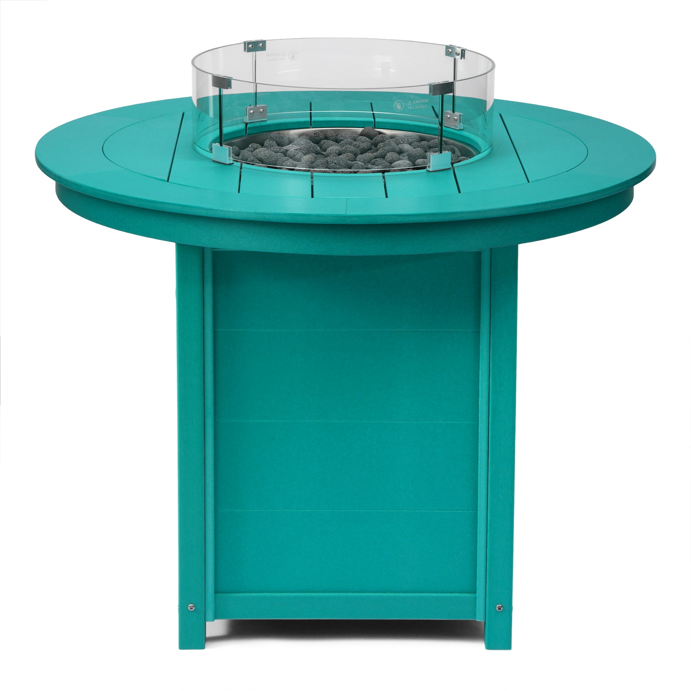 Helios 47" Modern Outdoor Patio Propane Round Counter Height Fire Pit Table