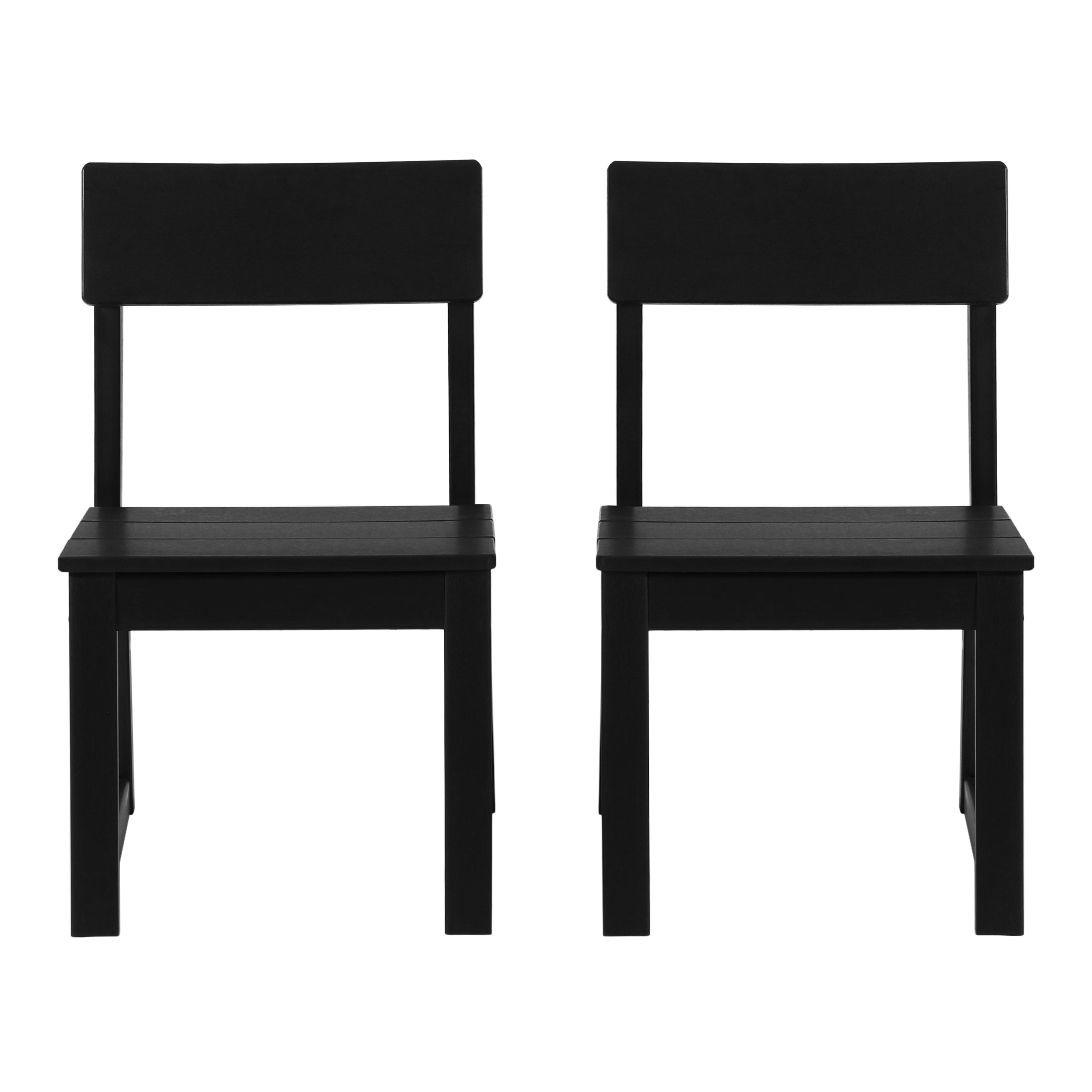 Paloma Modern HDPE Outdoor Armless Patio Dining Chairs (Set of 2)