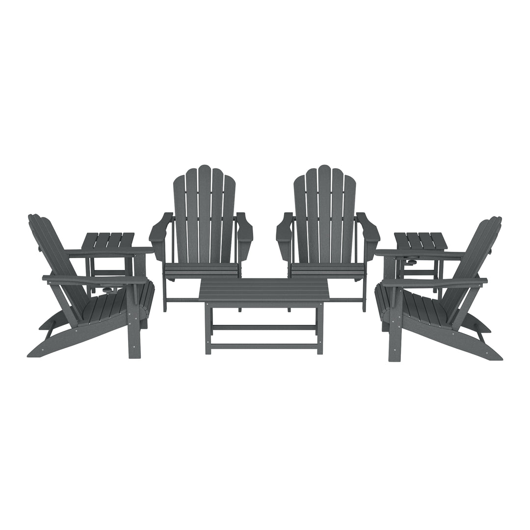 Highland 7-Piece HDPE Outdoor Patio Furniture Adirondack Conversation Set