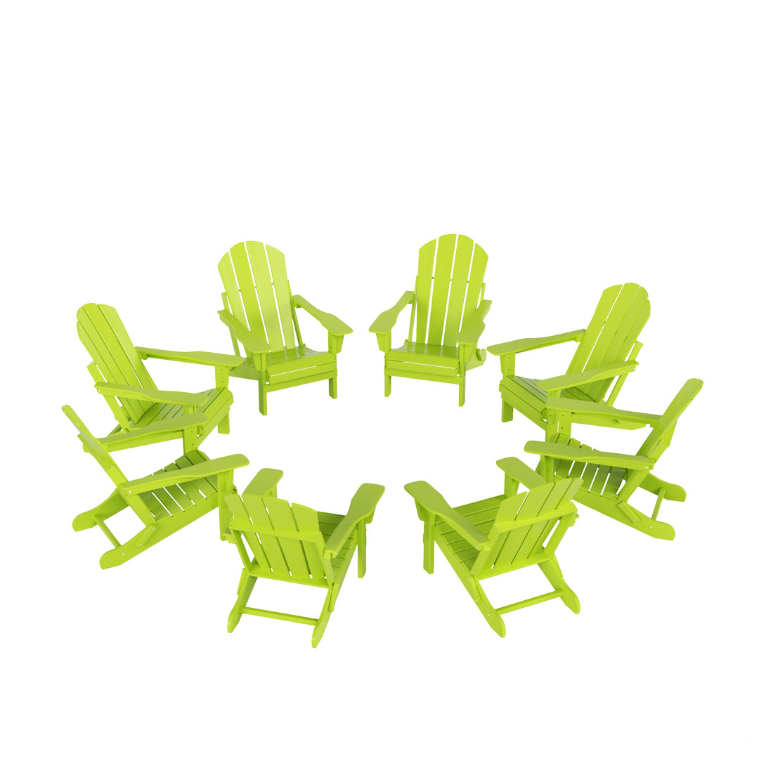 Malibu Outdoor Folding Poly Adirondack Chair (Set of 8)