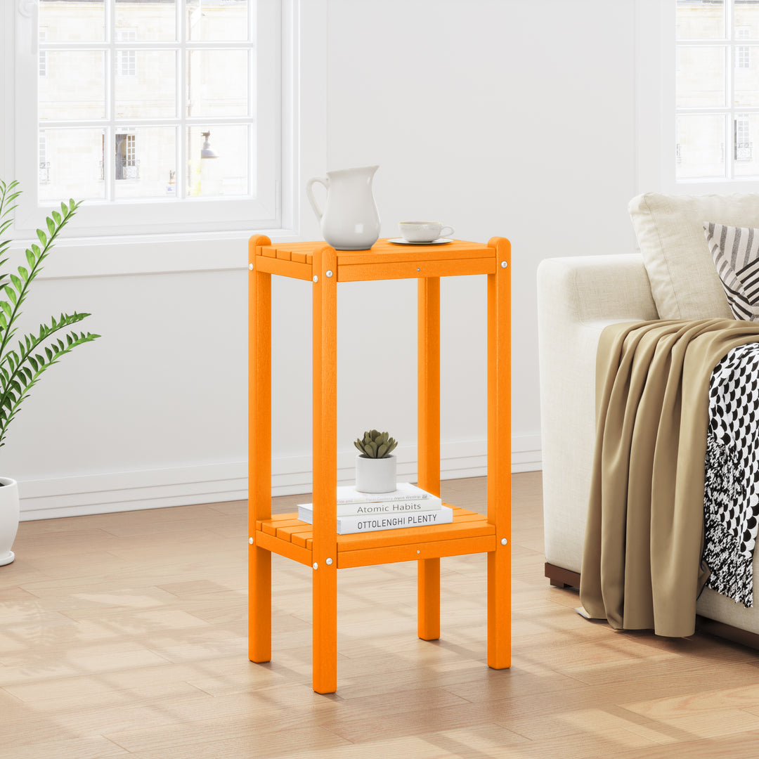 Malibu 36" Outdoor Adirondack HDPE 2-Tier Patio Side Table