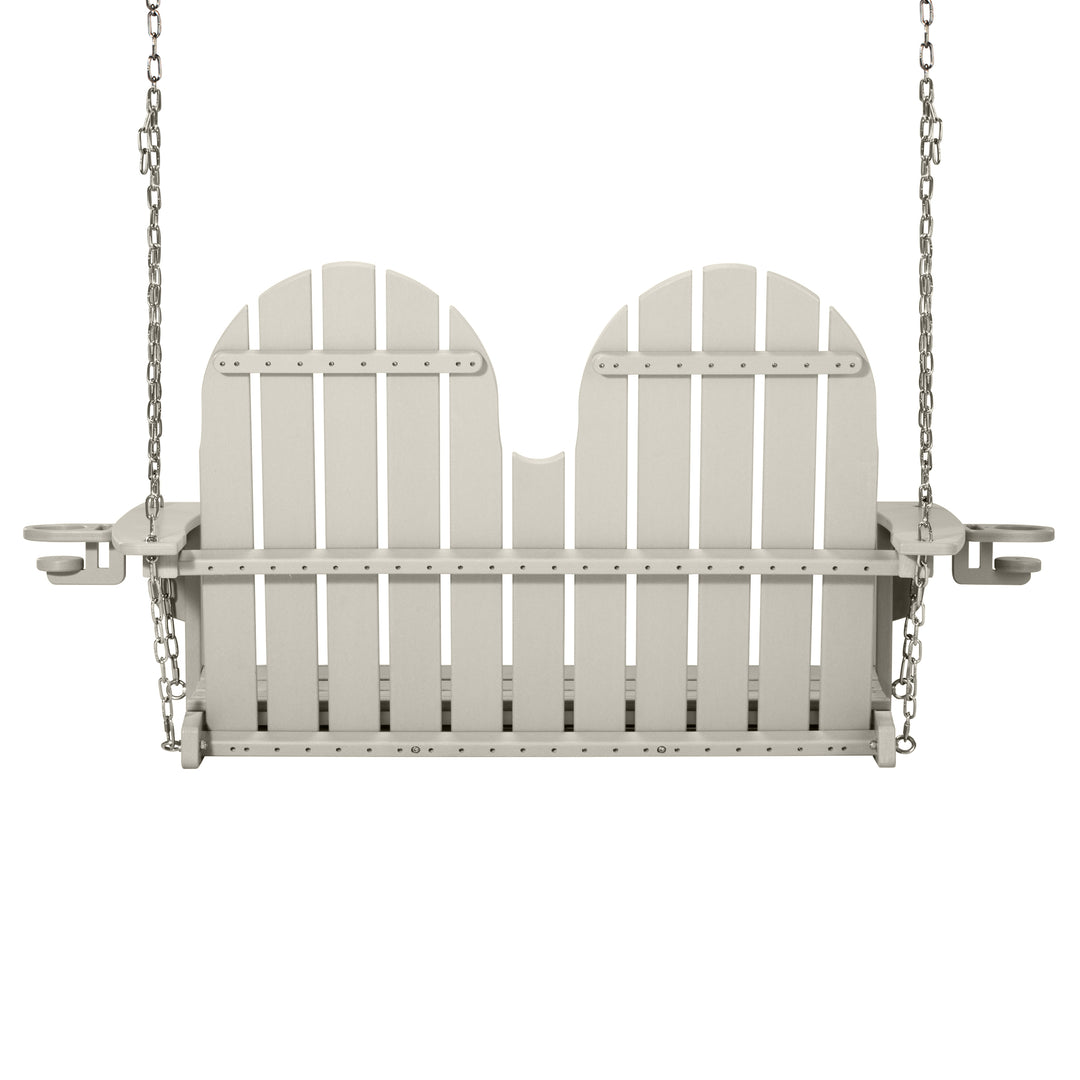 St. Augustine 4ft Outdoor HDPE Poly Farmhouse Hanging Porch Swing With Cup Holders