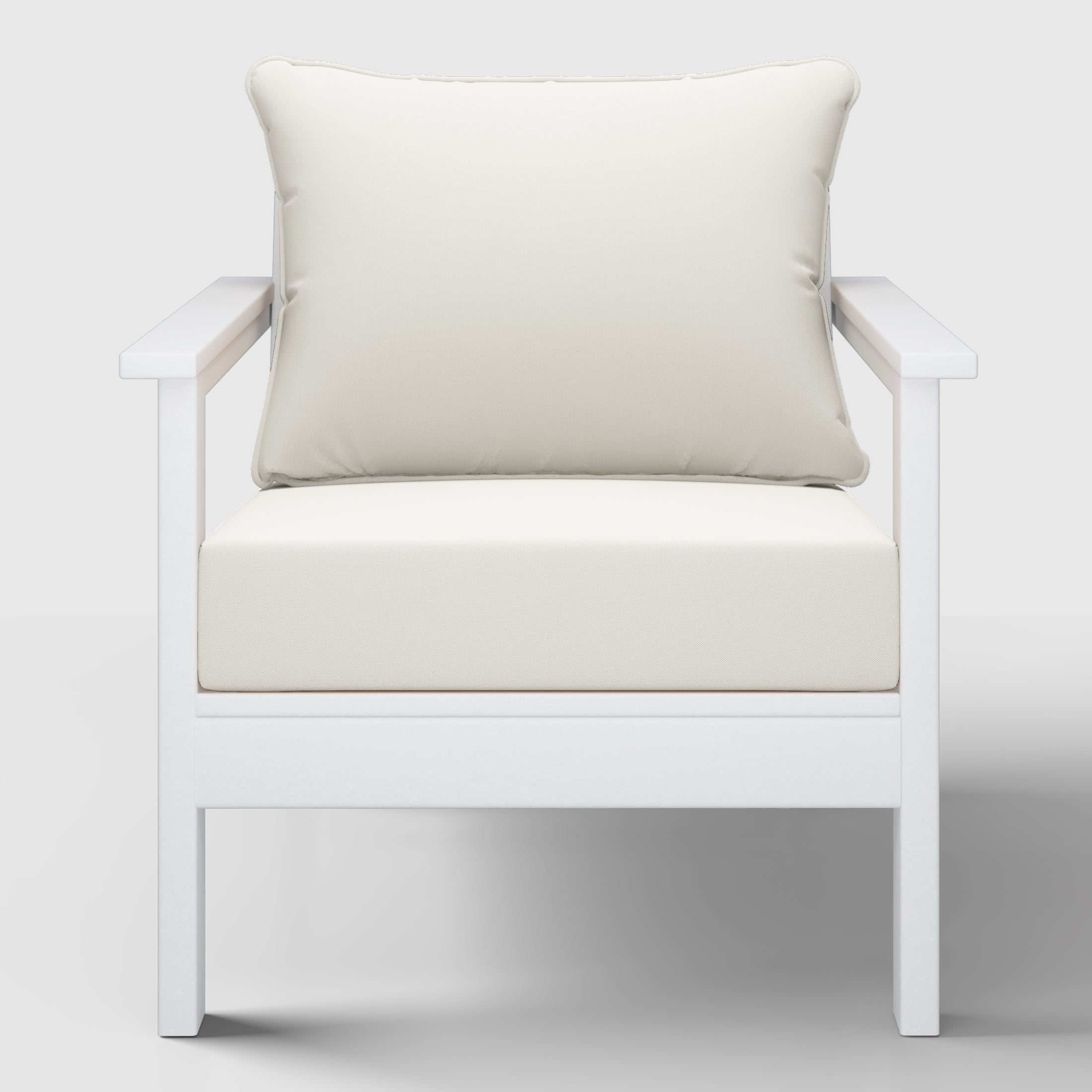 Avalon Outdoor Modern HDPE Patio Club Chair with Deep Seat Cushions