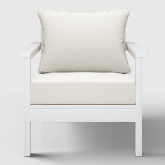 Avalon Outdoor Modern HDPE Patio Club Chairs with Deep Seat Cushions (Set of 2)