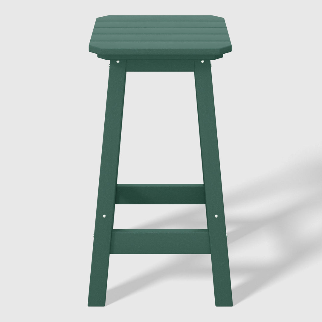 Malibu 24" HDPE Outdoor Patio Square Counter Height Bar Stool