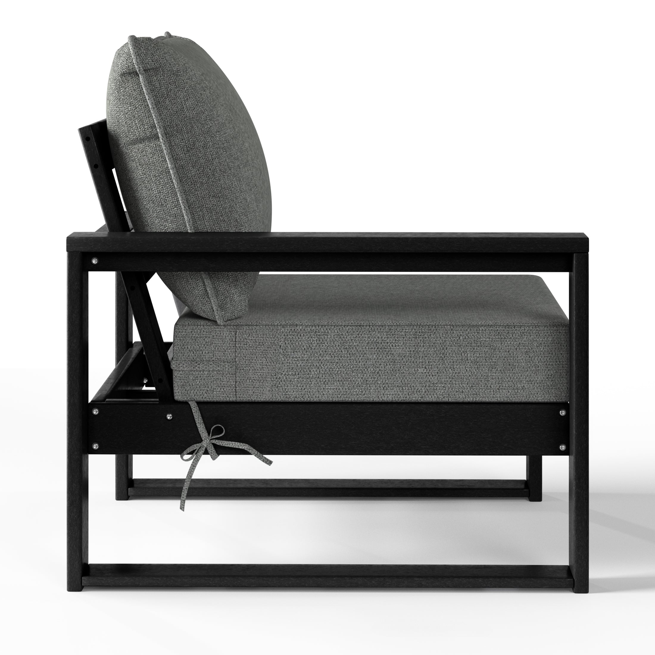 Montara Outdoor HDPE Left Arm Sectional Patio Corner Club Chair with Patio Cushions