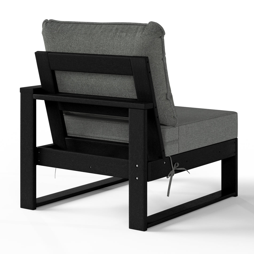Outdoor Patio HDPE Right Arm Facing Sectional Corner Chair with Patio Cushions