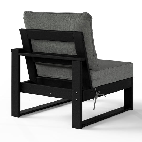 Outdoor Patio HDPE Right Arm Facing Sectional Corner Chair with Patio Cushions