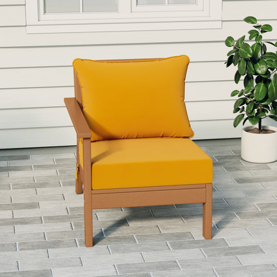 Avalon Outdoor Patio HDPE Left Arm Sectional Corner Club Chair with Patio Cushions