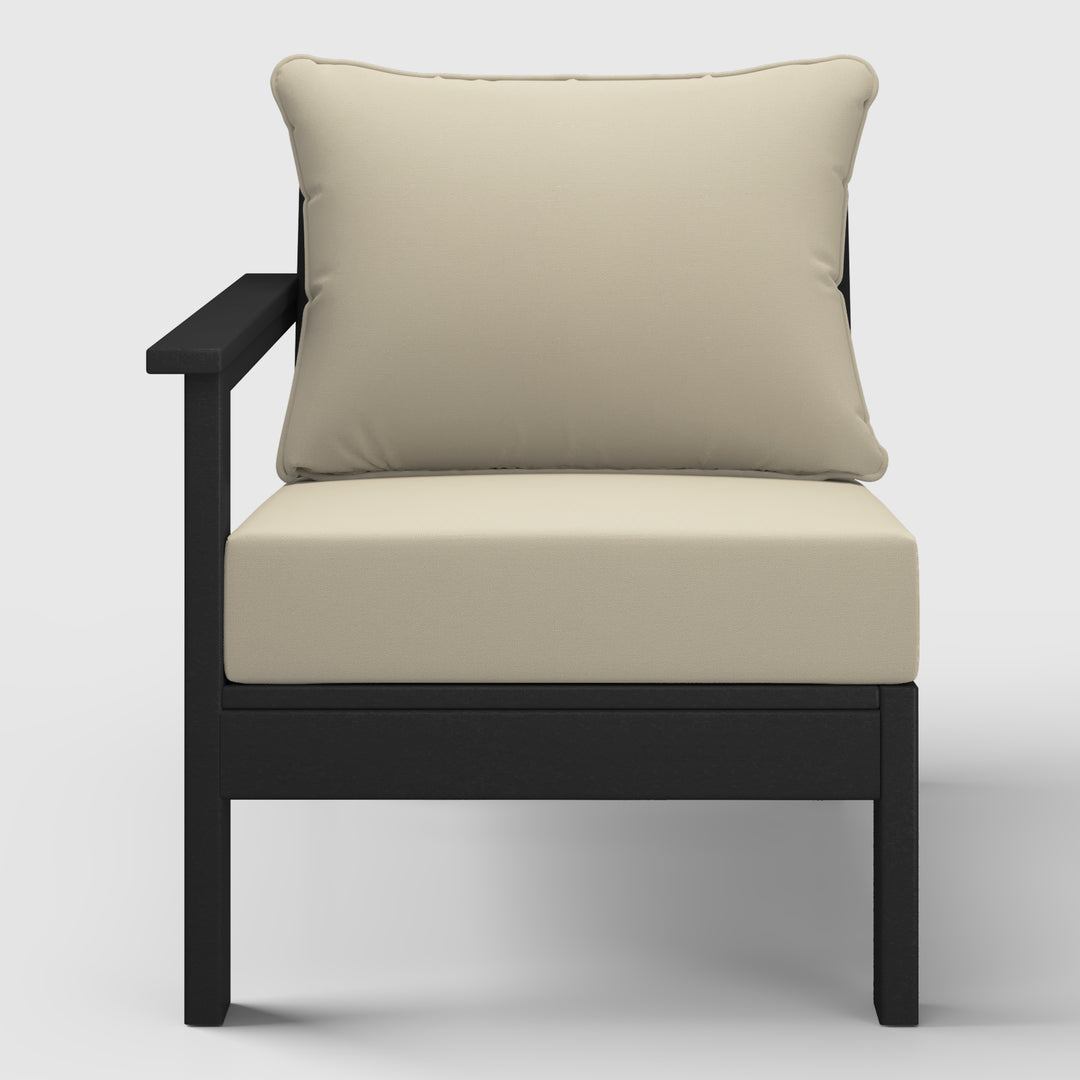 Avalon Outdoor Patio HDPE Left Arm Sectional Corner Club Chair with Patio Cushions