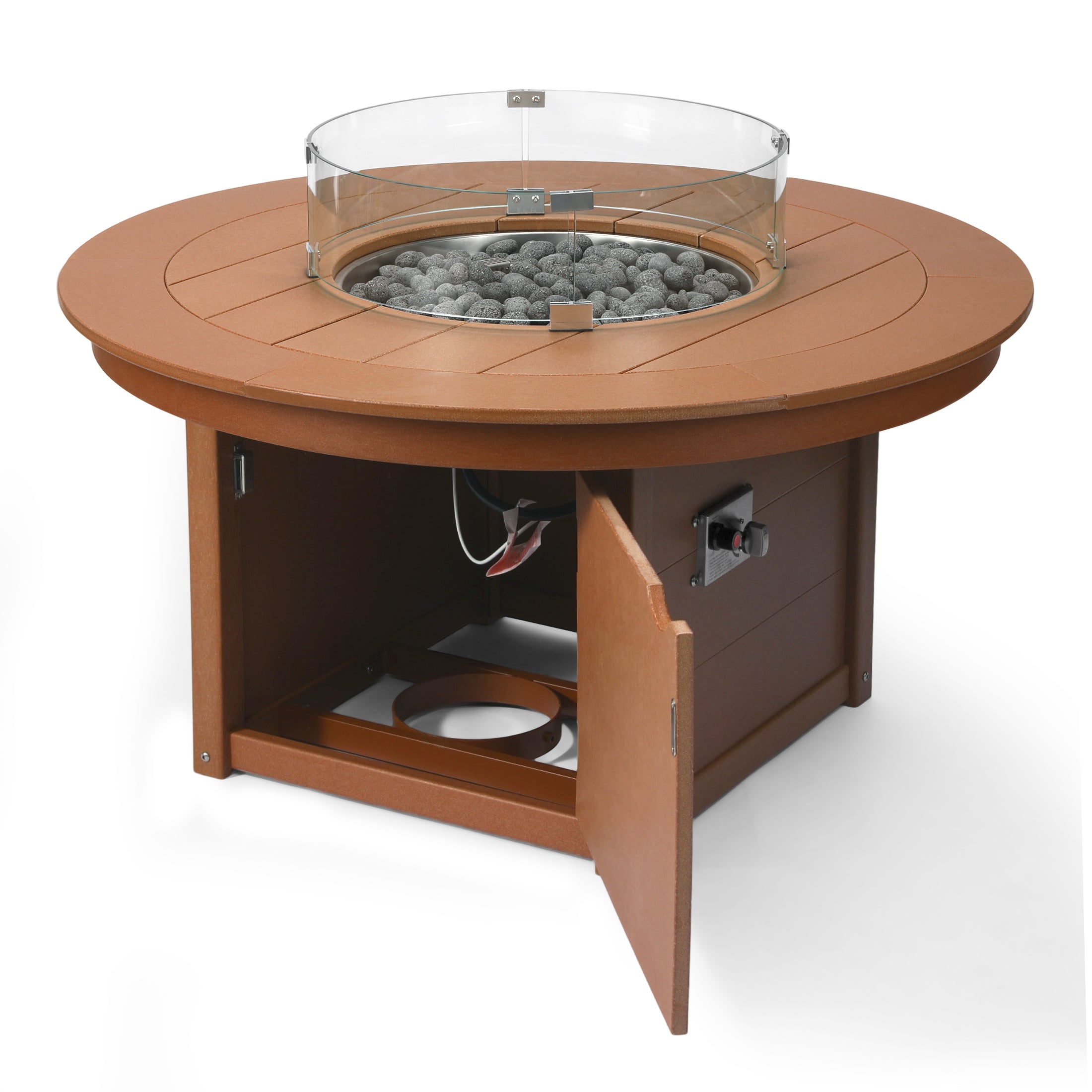 Helios 47" Modern Outdoor 55,000 BTU Patio Propane Round Fire Pit Table