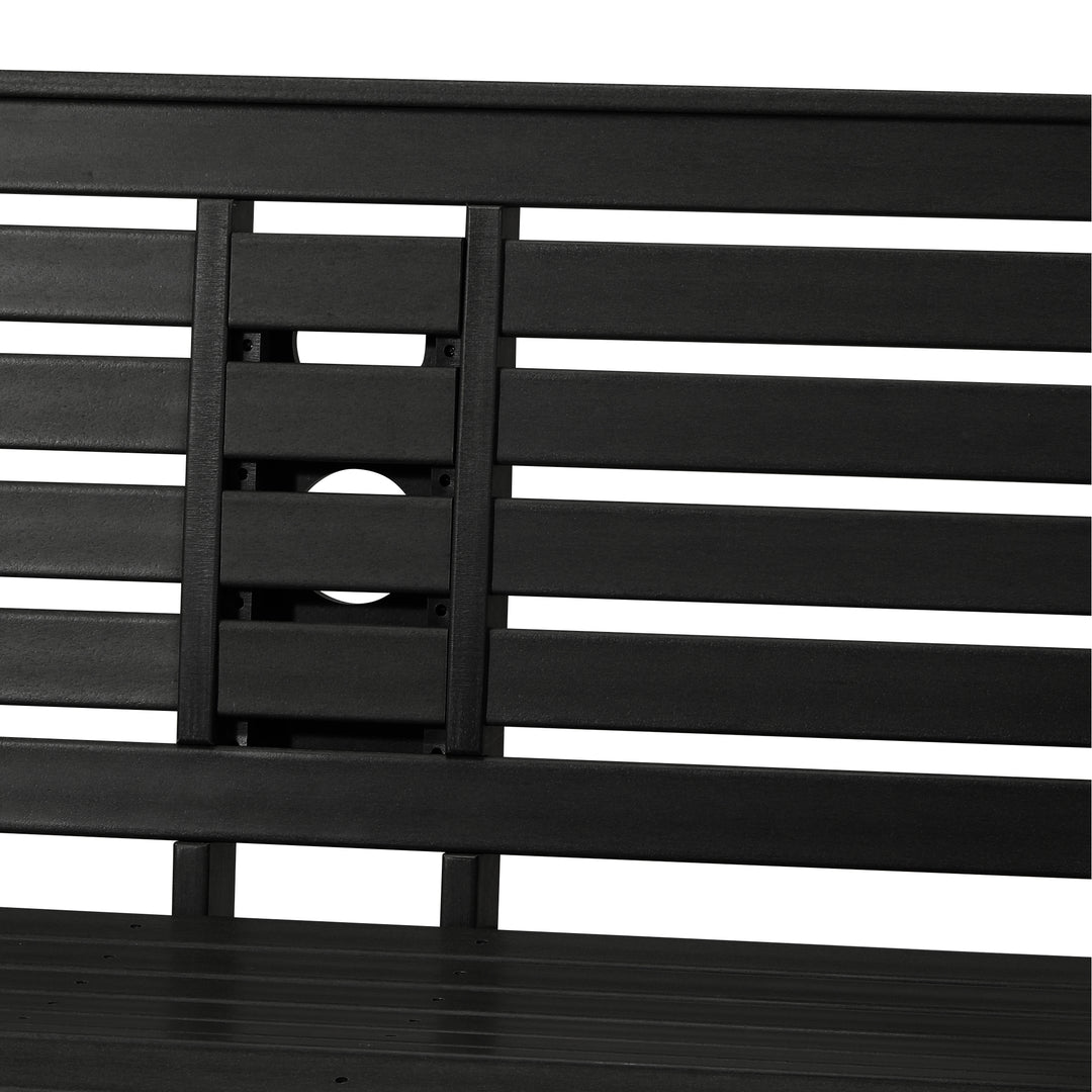 St Charles Outdoor HDPE 54" Front Hanging Porch Swing Bench With Cupholders