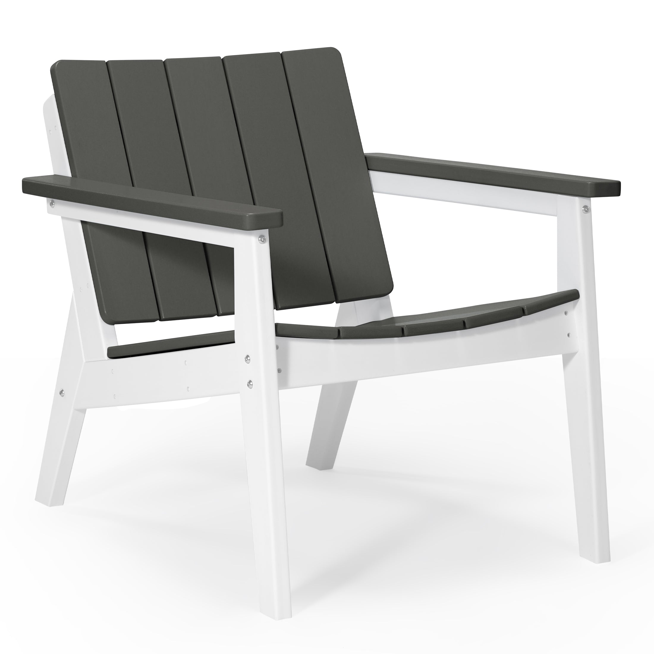 Pacifica 3-Piece Outdoor HDPE Conversation Set with Deep Seating Chairs and Round Side Table