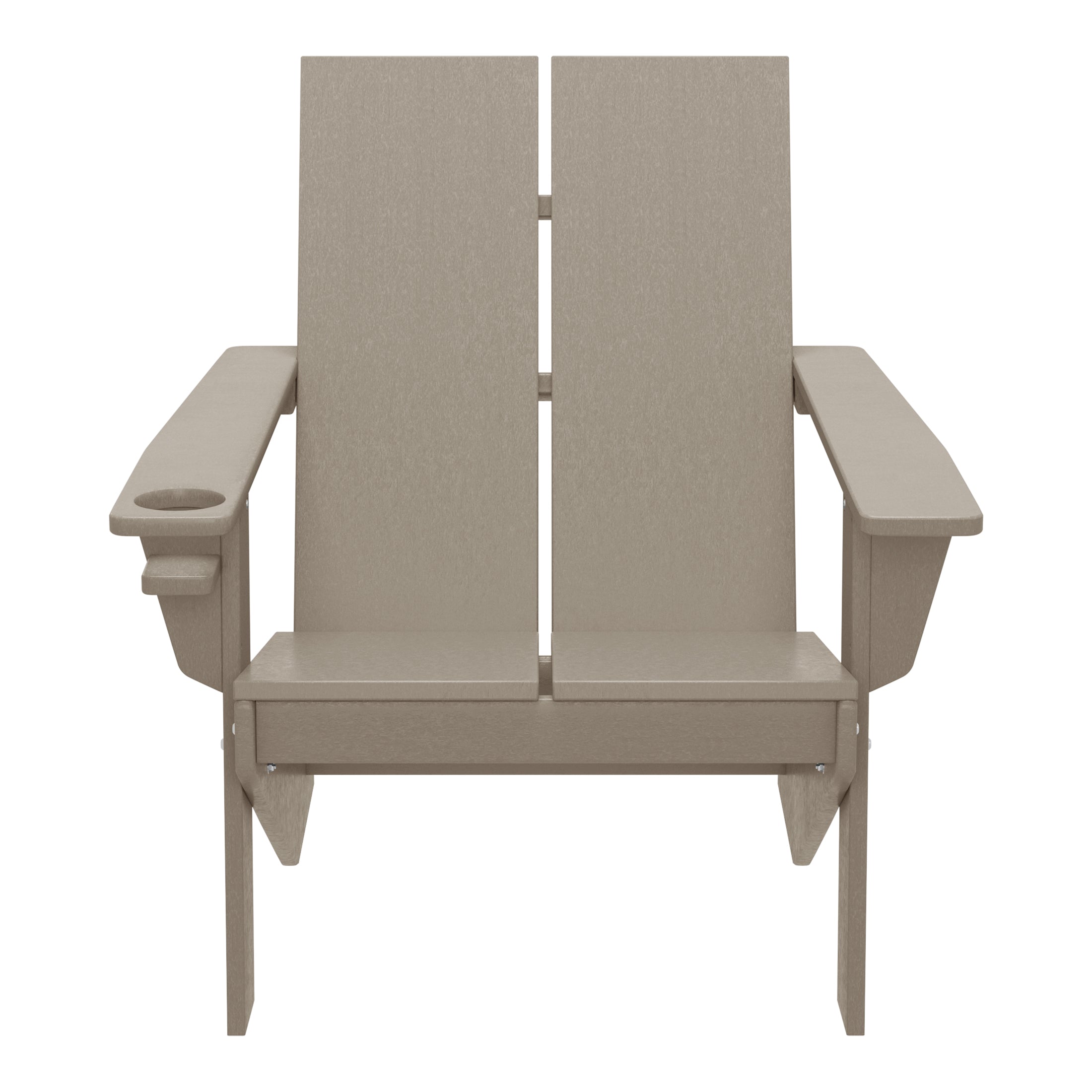 Riviera Outdoor HDPE Modern Adirondack Chair with Cup Holder (Set of 2)