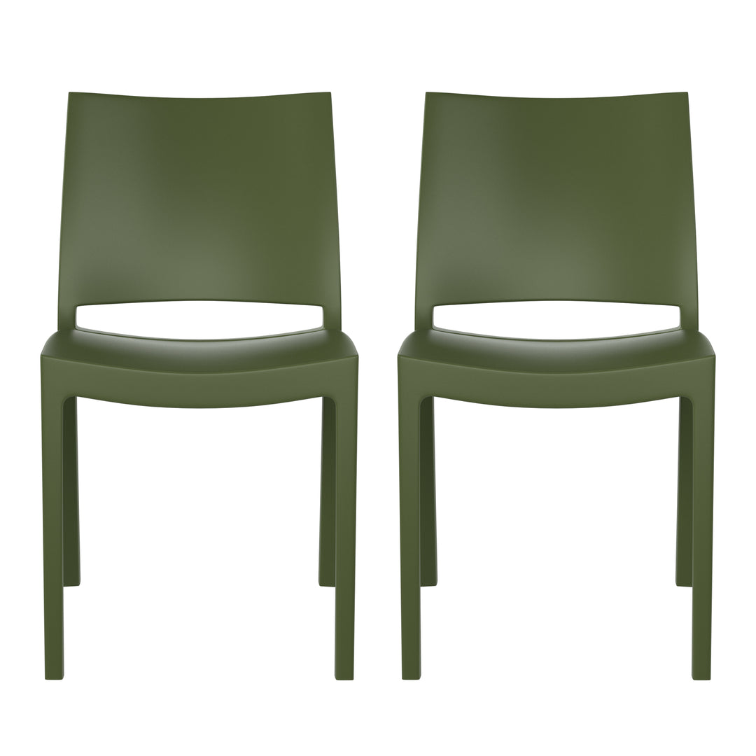 Playa Modern Polypropylene Stackable Plastic Patio Dining Chair (Set of 2)