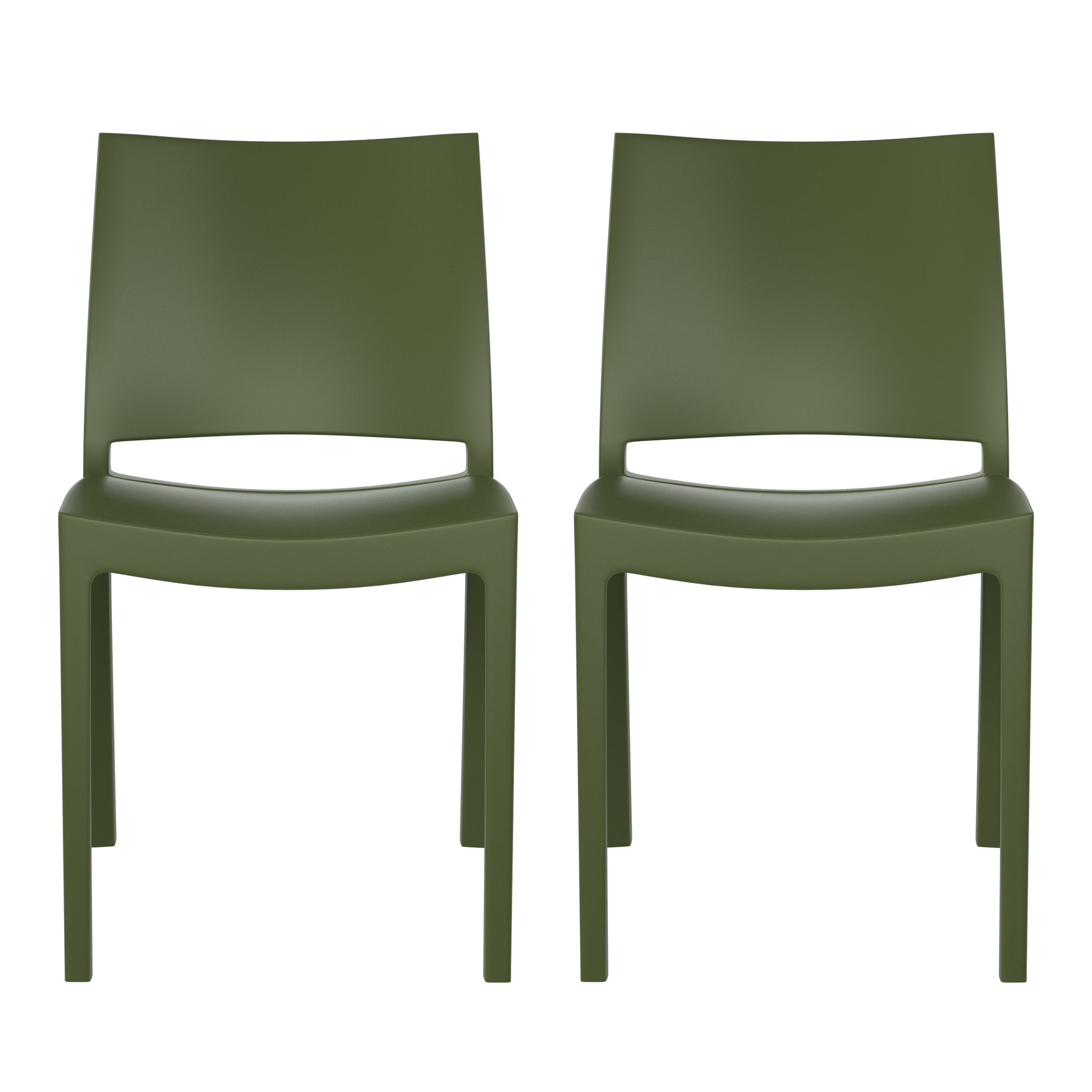 Playa Modern Polypropylene Stackable Plastic Patio Dining Chair (Set of 2)