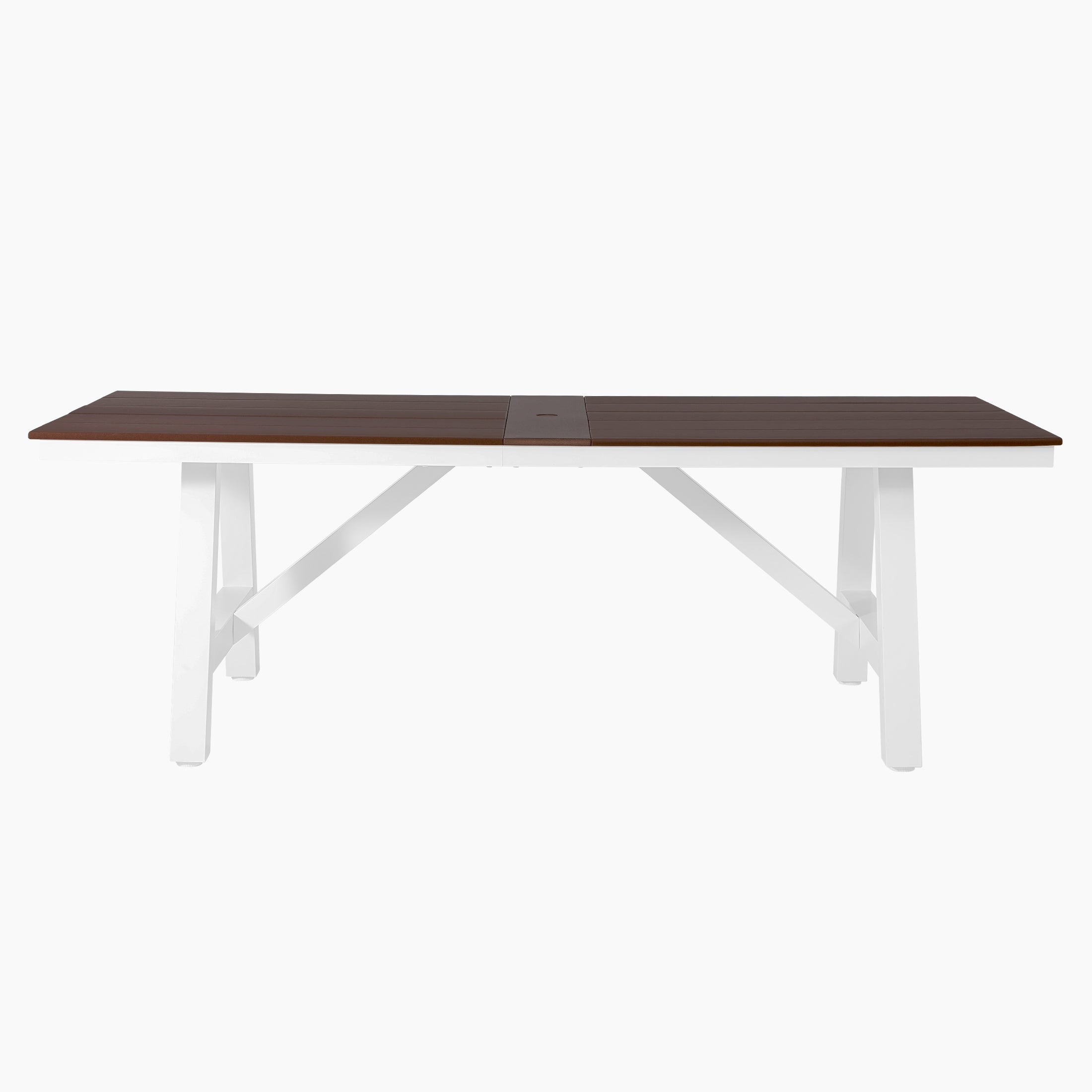 Cape May 7-Piece HDPE Outdoor Furniture Patio Dining Table With Umbrella Hole and Chairs Set For 6